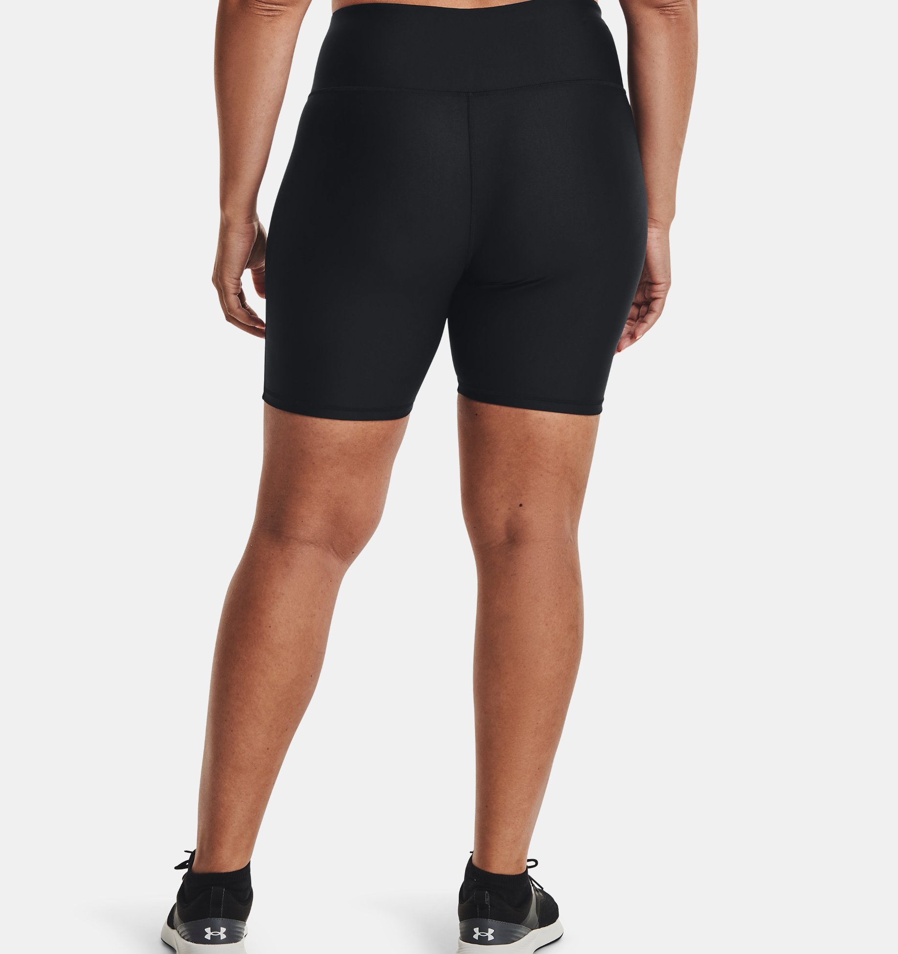 Under Armour Womens HeatGear Bike Shorts Pants Trousers Bottoms Black Sports 
